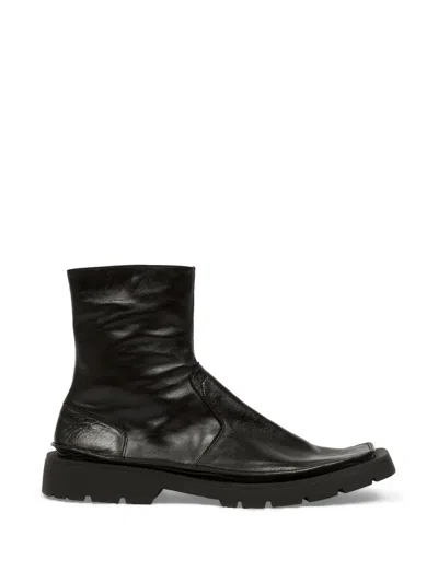 Maison Margiela Leather Ankle Boots In Black