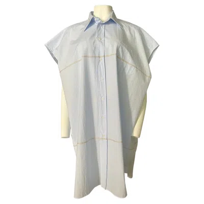 Pre-owned Maison Margiela Light Blue Button Down Dress, Size Xs