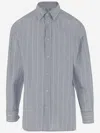 Maison Margiela Cotton Shirt With Striped Pattern In Gray
