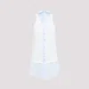 Maison Margiela Light Blue Cotton Sleeveless Shirt In Light Blue