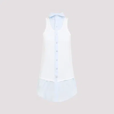 Maison Margiela Light Blue Cotton Sleeveless Shirt