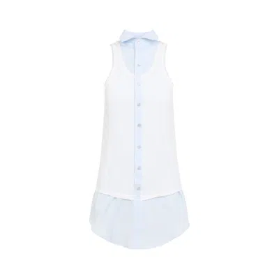MAISON MARGIELA MAISON MARGIELA LIGHT BLUE COTTON TANK TOP