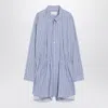 Maison Margiela Striped Long Sleeve Shirt Dress In Multi