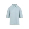 Maison Margiela Short-sleeved Knitted Polo Top In Grey
