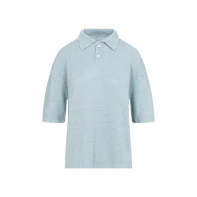 MAISON MARGIELA MAISON MARGIELA LIGHT BLUE TRUE HEMP POLO SHIRT