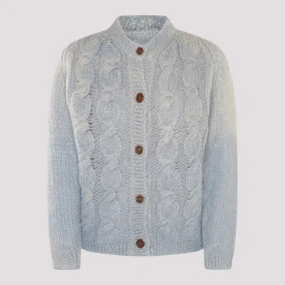 Maison Margiela Light Blue Wool Blend Cardigan