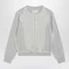 Maison Margiela Light Green Wool Cardigan In Gray