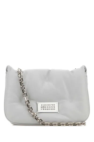 Maison Margiela Light Grey Glam Slam Medium Shoulder Bag In Gray
