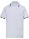 Maison Margiela Cotton Stripe-trim Polo Shirt In Light Grey