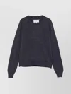 Maison Margiela Lightweight Wool Crewneck Long Sleeve Sweater In Blue