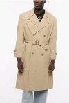 MAISON MARGIELA LINED DOUBLE-BREASTED TRENCH WITH BELT