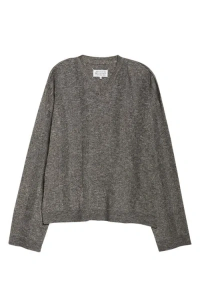 MAISON MARGIELA MAISON MARGIELA LINEN & COTTON BLEND V-NECK SWEATER