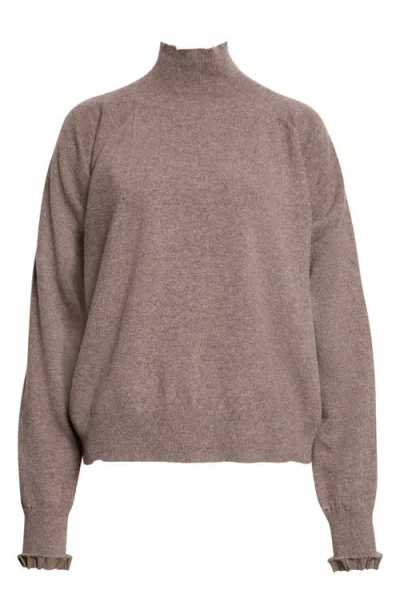 Maison Margiela Lived In Distressed Wool Turtleneck Sweater In Brown