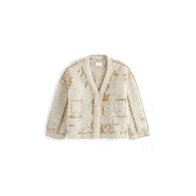 Maison Margiela Lived-in Knit Cardigan Woman White In Neutral