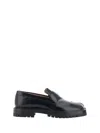 Maison Margiela Black Tabi Leather Loafers In Black
