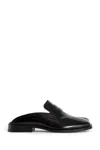 Maison Margiela Tabi City Calf Leather Flat Mules In Black