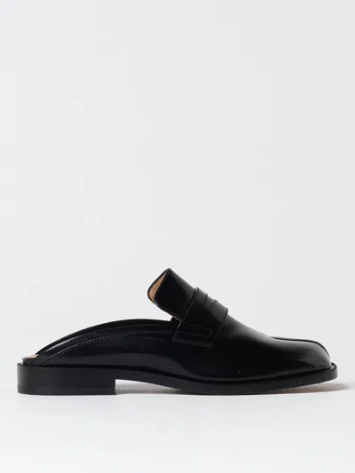 Maison Margiela Tabi Split-toe Glossed-leather Slippers In Black