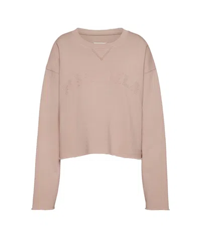 Maison Margiela Firm Fleece Sweatshirt In Nude