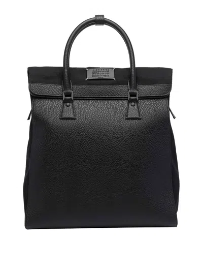 Maison Margiela Logo Backpack In Black