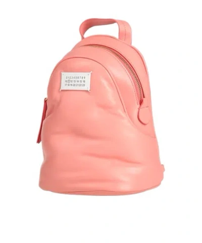 Maison Margiela Logo Backpack In Orange