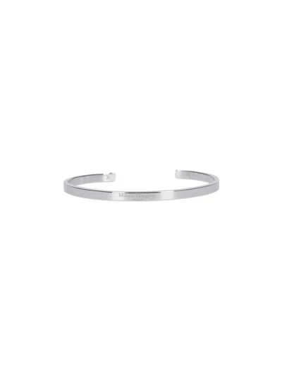 Maison Margiela Logo Bangle In Silver