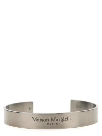 Maison Margiela Logo Bracelet Jewelry Silver In Metallic