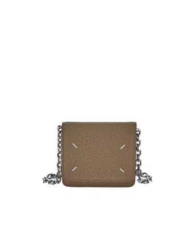 Maison Margiela Logo Chain Wallet In Brown