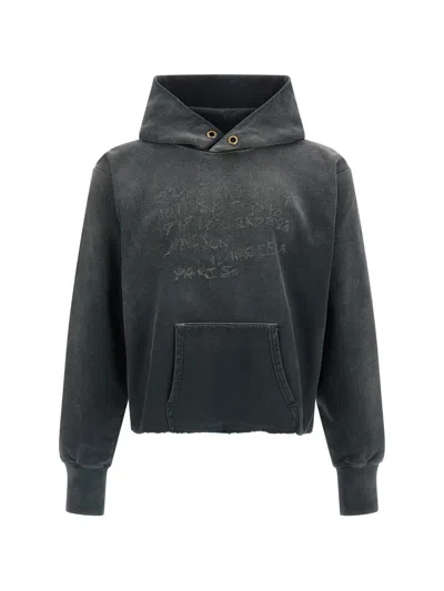 Maison Margiela Numeric Mm6 Signature Logo Hooded Sweatshirt In Metallic