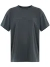 Maison Margiela Womens Washed Black Brand-embroidered Faded-wash Cotton-jersey T-shirt In Black