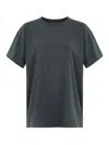 Maison Margiela Womens Washed Black Brand-embroidered Faded-wash Cotton-jersey T-shirt In Black