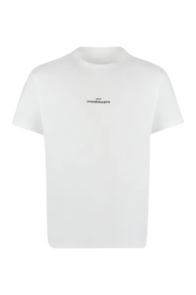 Maison Margiela Distorted Logo T-shirt In White