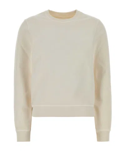 Maison Margiela Long-sleeved Crew Neck Sweatshirt In Metallic