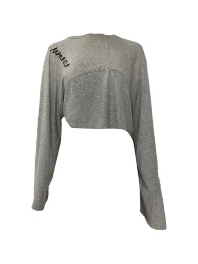 Pre-owned Maison Margiela Logo Crop Top In Gray