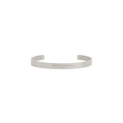 Maison Margiela Logo Cuff Bracelet In Metallic