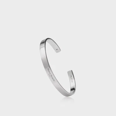 Maison Margiela Logo Cuff Bracelet Unisex Silver In Metallic