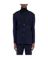 Maison Margiela Logo-detail Single-breasted Blazer In Black