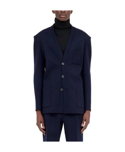 Maison Margiela Logo-detail Single-breasted Blazer In Black