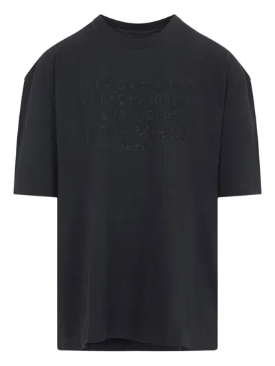 Maison Margiela Dark Grey Cotton T-shirt In Animal Print