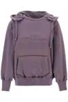 Maison Margiela Reverse-logo Cotton Hoodie In Aubergine Black (purple)