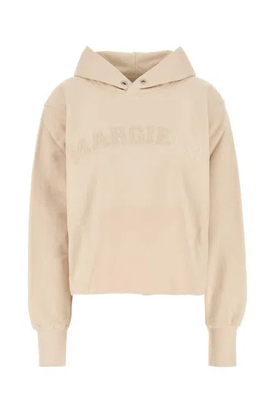 Maison Margiela Beige Embroidered Logo Sweatshirt
