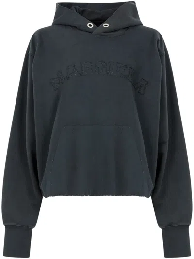 Maison Margiela Logo-embroidered Cotton Hoodie In Blue