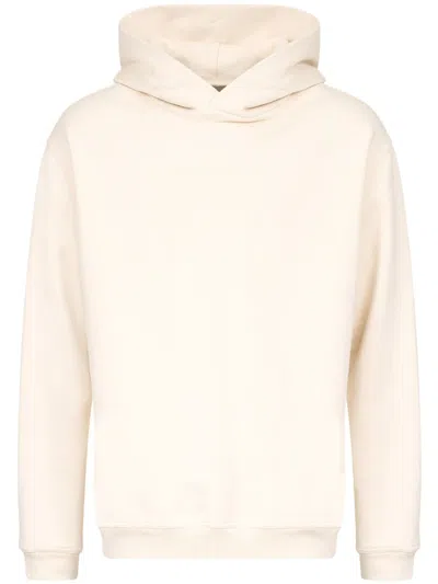 Maison Margiela Logo-embroidered Cotton Hoodie In Neutrals
