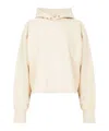 Maison Margiela Logo-embroidered Cotton Hoodie In White