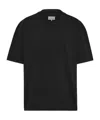 Maison Margiela Topstitched Logo Oversized T-shirt In Black