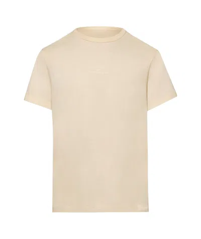 Maison Margiela Logo-embroidered Cotton T-shirt In Nude