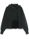 Maison Margiela Embroidered Logo Jersey Cropped Hoodie In Black