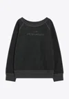 Maison Margiela Faded Black Sweatshirt In Cotton With Logo In Black