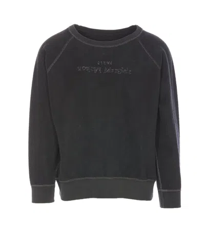 Maison Margiela Logo-embroidered Sweatshirt In Grey