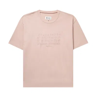 Pre-owned Maison Margiela Logo Embroidered T-shirt 'buff' | Pink | Men's Size M
