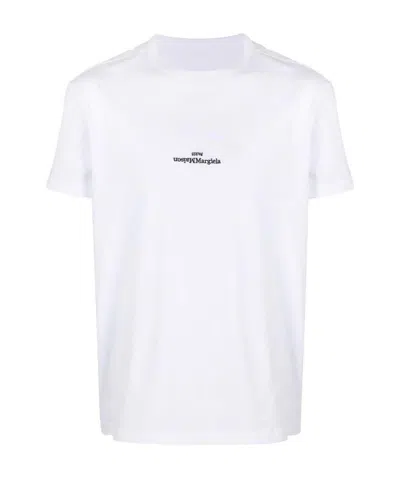 Maison Margiela Distorted Logo T-shirt In White